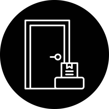 Kapıdan kapıya. Web simgesi basit illüstrasyon