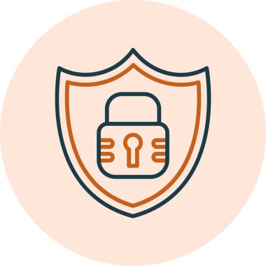 güvenlik veri koruma simgesi düz biçimli