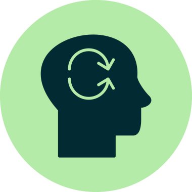 Beyin Bilinci simgesi, vektör illüstrasyonu  