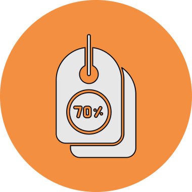 İndirimli Etiket web simgesi, vektör illüstrasyonu 