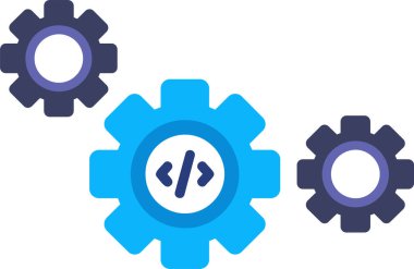 düz ayar simgesi, vektör illüstrasyonu