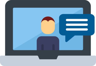 Ana hatlı biçim vektör illüstrasyon tasarımında konferans simgesi