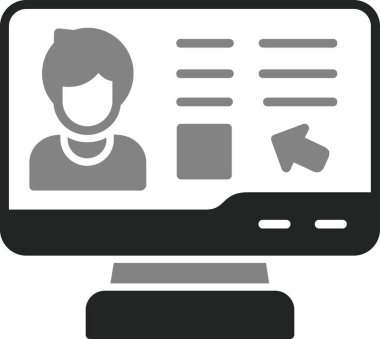 Çevrimiçi Oy Simgesi Vektör İllüstrasyonu