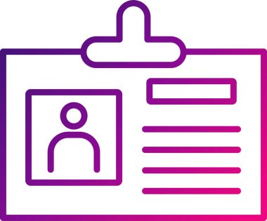 Kimlik kartı web simgesi, vektör illüstrasyonu 