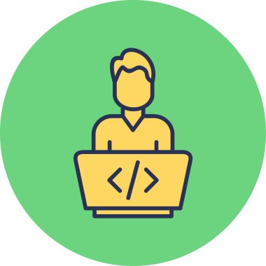 Kodlama. Web simgesi basit illüstrasyon