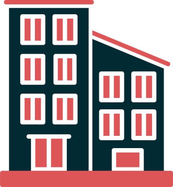 Daire binası simgesi, vektör illüstrasyonu basit tasarım