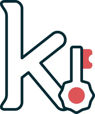 Küçük harf k 'nin vektör çizimi     