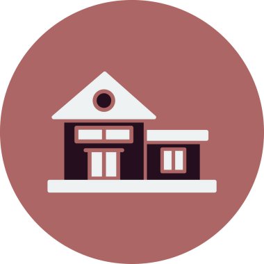 Bungalov. Web simgesi basit illüstrasyon