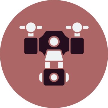 Drone simgesi, vektör illüstrasyonu basit tasarım