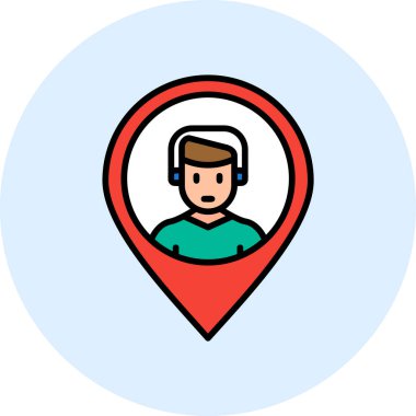 Müşteri servisi. Web simgesi basit illüstrasyon