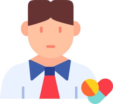 Eczacı. Web simgesi basit illüstrasyon