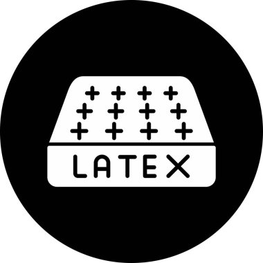 Latex Mattress Modern Simge, Beyaz Arkaplan Vektör İllüstrasyonu 