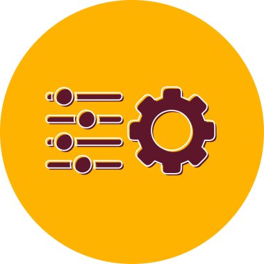 düz ayar simgesi, vektör illüstrasyonu