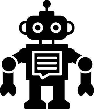 Chatbot, robot simgesi, vektör illüstrasyonu