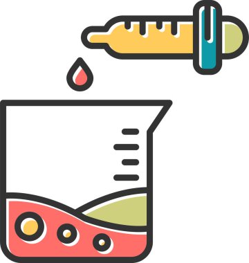 Laboratuvar Beaker Vektör Simgesi Beyaz Arkaplanda izole edildi  