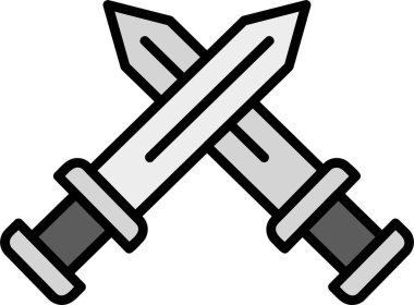 Çapraz kılıç simgesi vektör illüstrasyon 