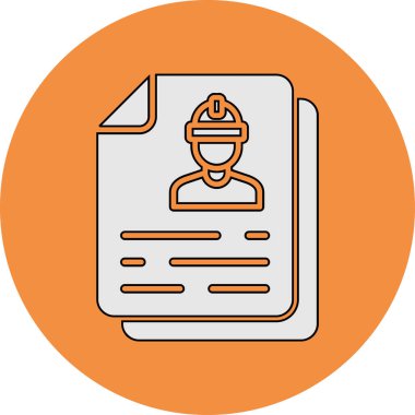 Minimalist bir dizaynda bir belge simgesinin vektör illüstrasyonu.