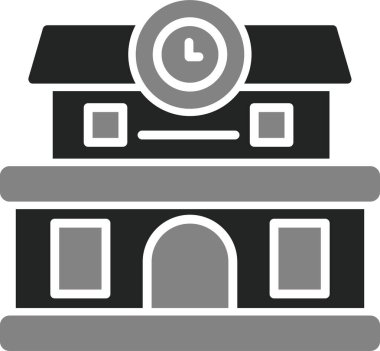 Tren İstasyonu simgesi, vektör illüstrasyonu basit tasarım