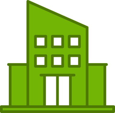 Şehir binası simgesi, vektör illüstrasyonu basit tasarım