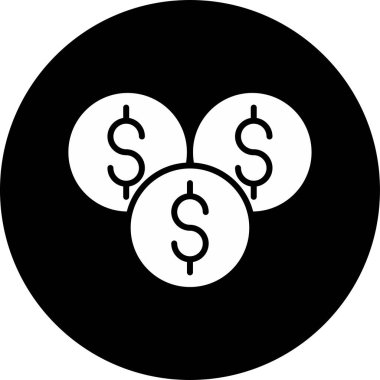 Bozuk para simgesi, vektör illüstrasyonu basit tasarım