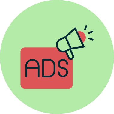 Basit reklam simgesi, vektör illüstrasyonu