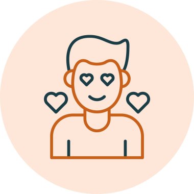 Aşık bir adam. Web simgesi basit illüstrasyon