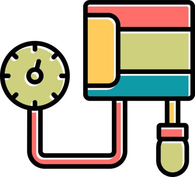 Kan basıncı ölçüm simgesi, sfinometre vektörü