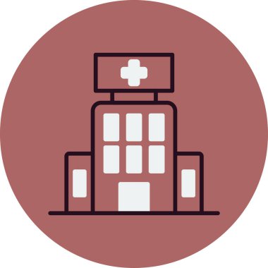 Hastane simgesi, vektör illüstrasyonu basit tasarım