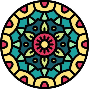İyileşme oturumu için kutsal mandala 'nın basit doğrusal görüntüsü