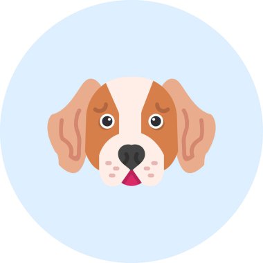 Basset Hound köpek baş simgesi, vektör illüstrasyonu
