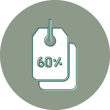 İndirimli Etiket web simgesi, vektör illüstrasyonu 