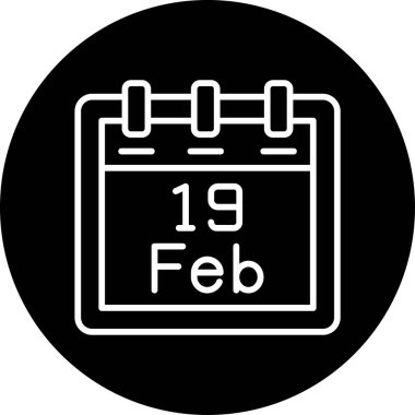 Şubat takvim simgesi tasarımı, web illüstrasyonu