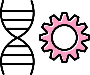 DNA simgesi. Web için DNA vektör simgelerinin basit çizimi 