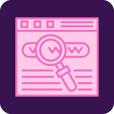 Bir vektör simgesi aracılığı ile soyut bir web aramasının basit bir gösterimi.