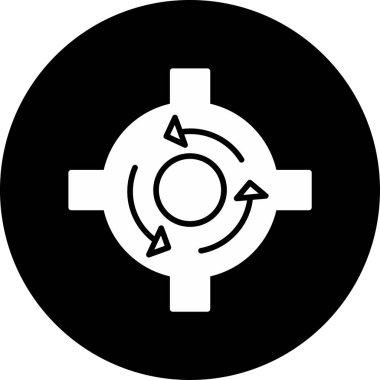 Döner kavşak. Web simgesi basit tasarım