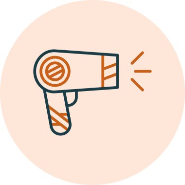 saç kurutma web simgesi vektör illüstrasyonu