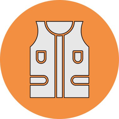 Can yeleği ikonu. Ceket vektör simgelerinin basit çizimi 