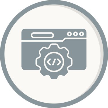 Özet biçiminde bir web arayüzü simgesi olarak gösterilen soyut vektör API.