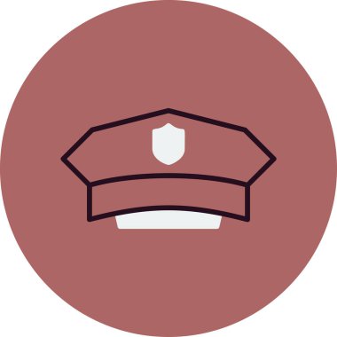 Polis memuru şapkası simgesinin vektör çizimi