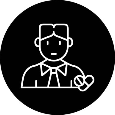 Eczacı. Web simgesi basit illüstrasyon