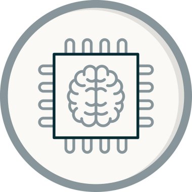 Yapay Zeka simgesi, vektör illüstrasyonu 