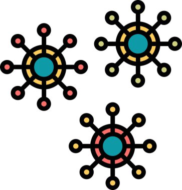 Bakteriler. Web simgesi basit illüstrasyon 