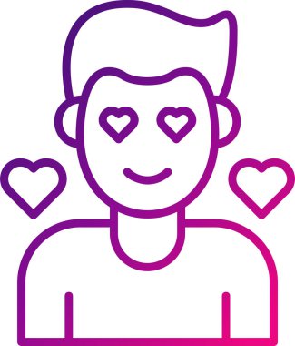 Aşık bir adam. Web simgesi basit illüstrasyon