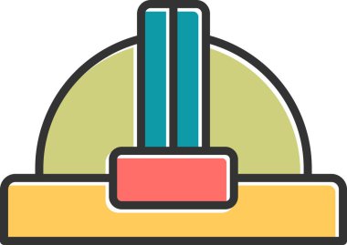 Modern bir miğferin soyut biçimli renk vektör simgesi.