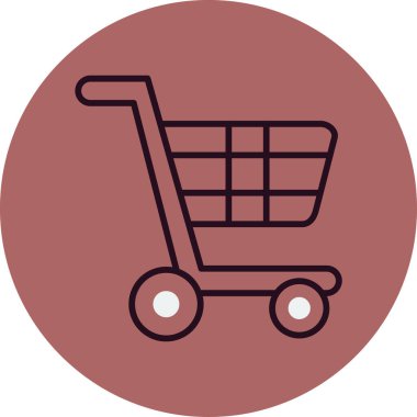 Alışveriş arabası ikon vektör illüstrasyonu