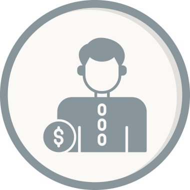 Ekonomist avatar iş adamı simgesi, vektör illüstrasyonu 