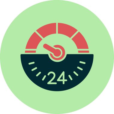 Speedometer web simgesi, vektör illüstrasyonu