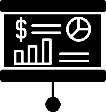 sunum simgesi, vektör illüstrasyonu basit tasarım