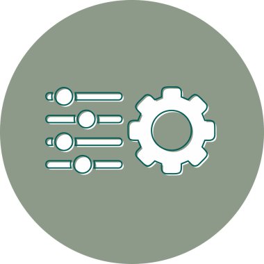 düz ayar simgesi, vektör illüstrasyonu