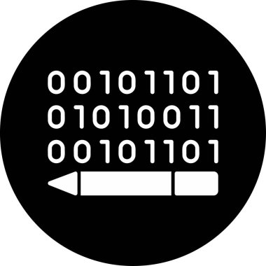 İkili Kod, Web simgesi basit illüstrasyon